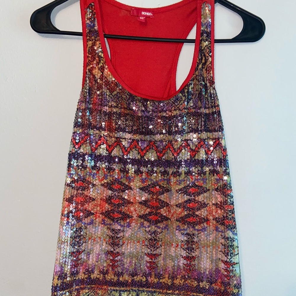 Aztec print tank